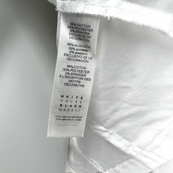 NWT WHBM White Cropped Zip Front Lace Up Jacket, Size 2 - Picture 10 of 11